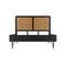 Armen Living Saratoga 4 Piece Queen Bedroom Set in Black Acacia Wood and Rattan SETSRBDQN4A - alternate 2
